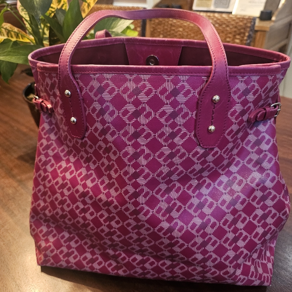 Beautiful Vintage Bally Red tote bag with side buckles